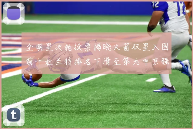 全明星次轮投票揭晓火箭双星入围前十杜兰特排名下滑至第九申京强势晋级第十位